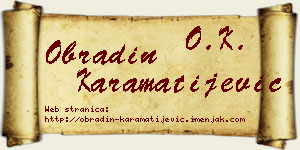 Obradin Karamatijević vizit kartica